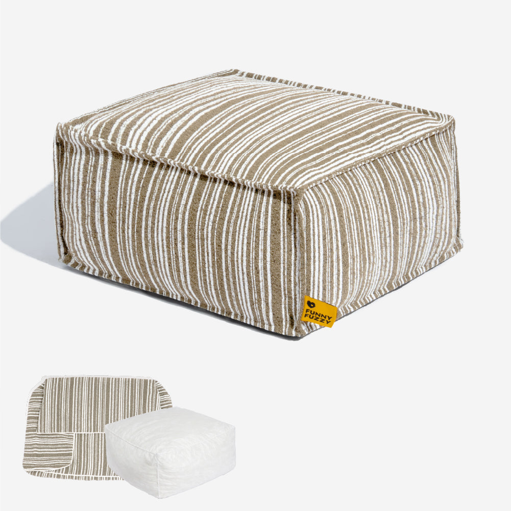 Sustainable Storage Pouf Ottoman & Dog Bed - Funnyfuzzy SnugNest