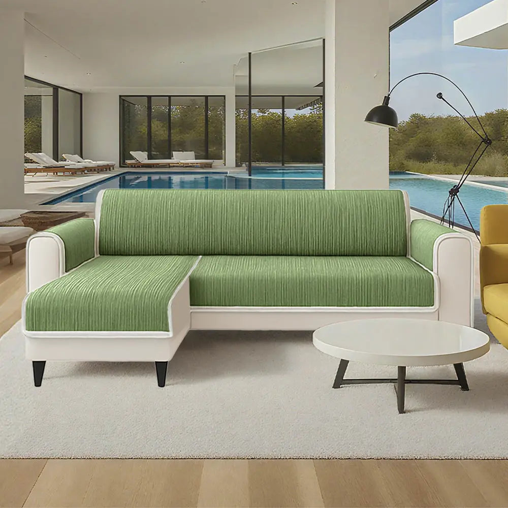 All-Season Anti-Slip Striped Pet Rug Furniture Protector with Armrest Couch Cover - Keep Still