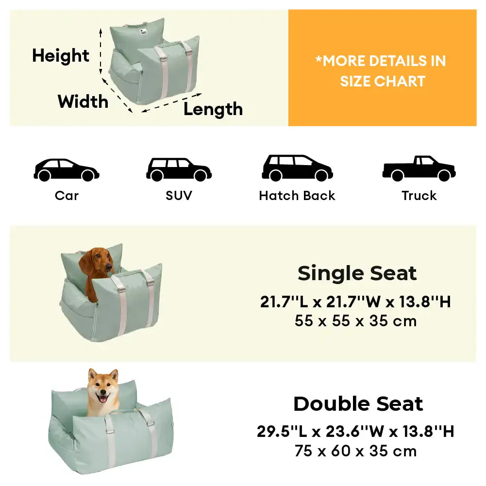 Waterproof Dog Car Seat Bed - First Class - FUNNYFUZZY