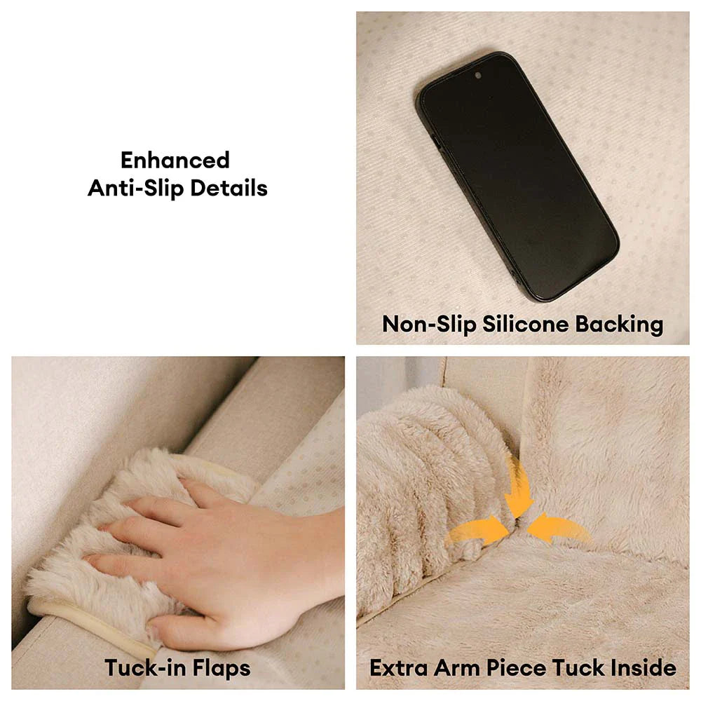 Water-resistant Fluffy Soft Furniture Protector Couch Cover-EverDry