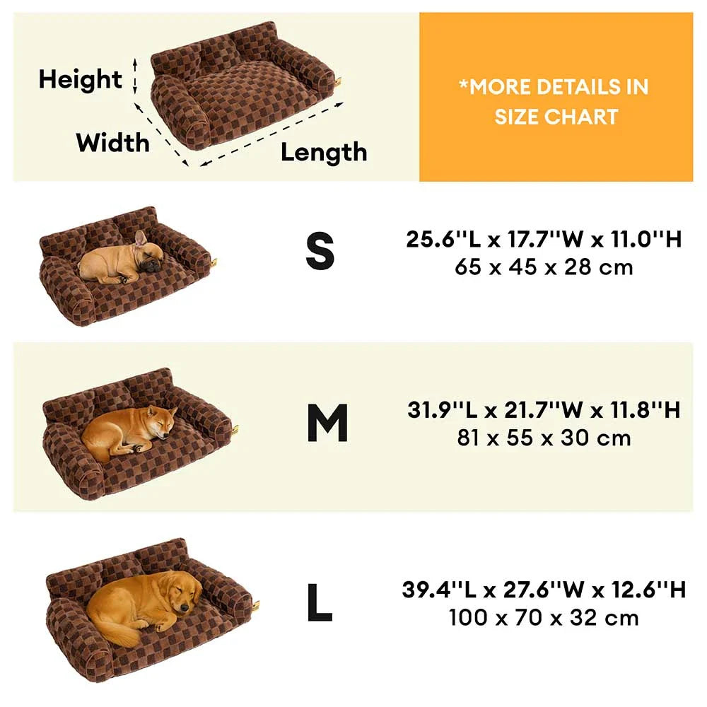 Checkered Fluffy Removable Orthopedic Dog Bolster Bed – CozyNest