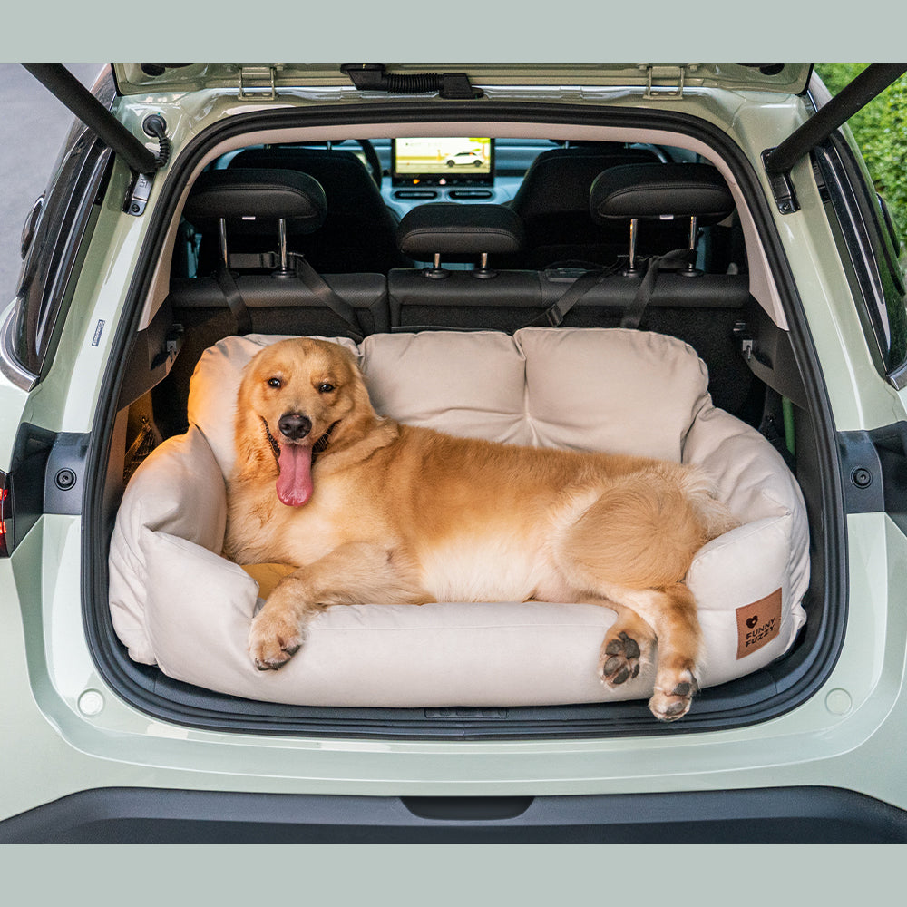 Travel Bolster Safety Medium Large Dog Car Back Seat Bed - FUNNYFUZZY