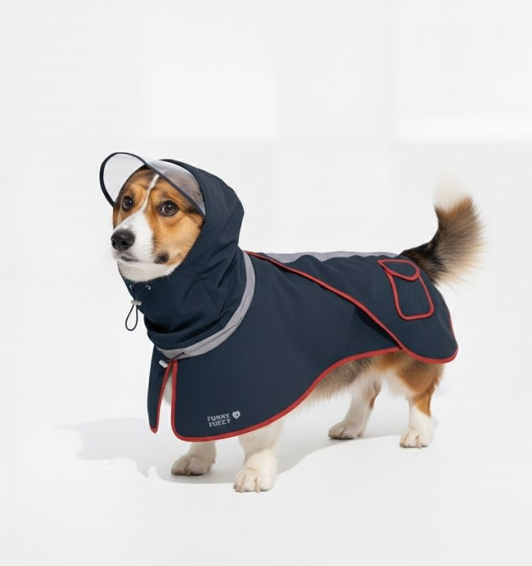 Adjustable Reflective Waterproof with Pocket Dog Human Matching Raincoat-Stay Dry