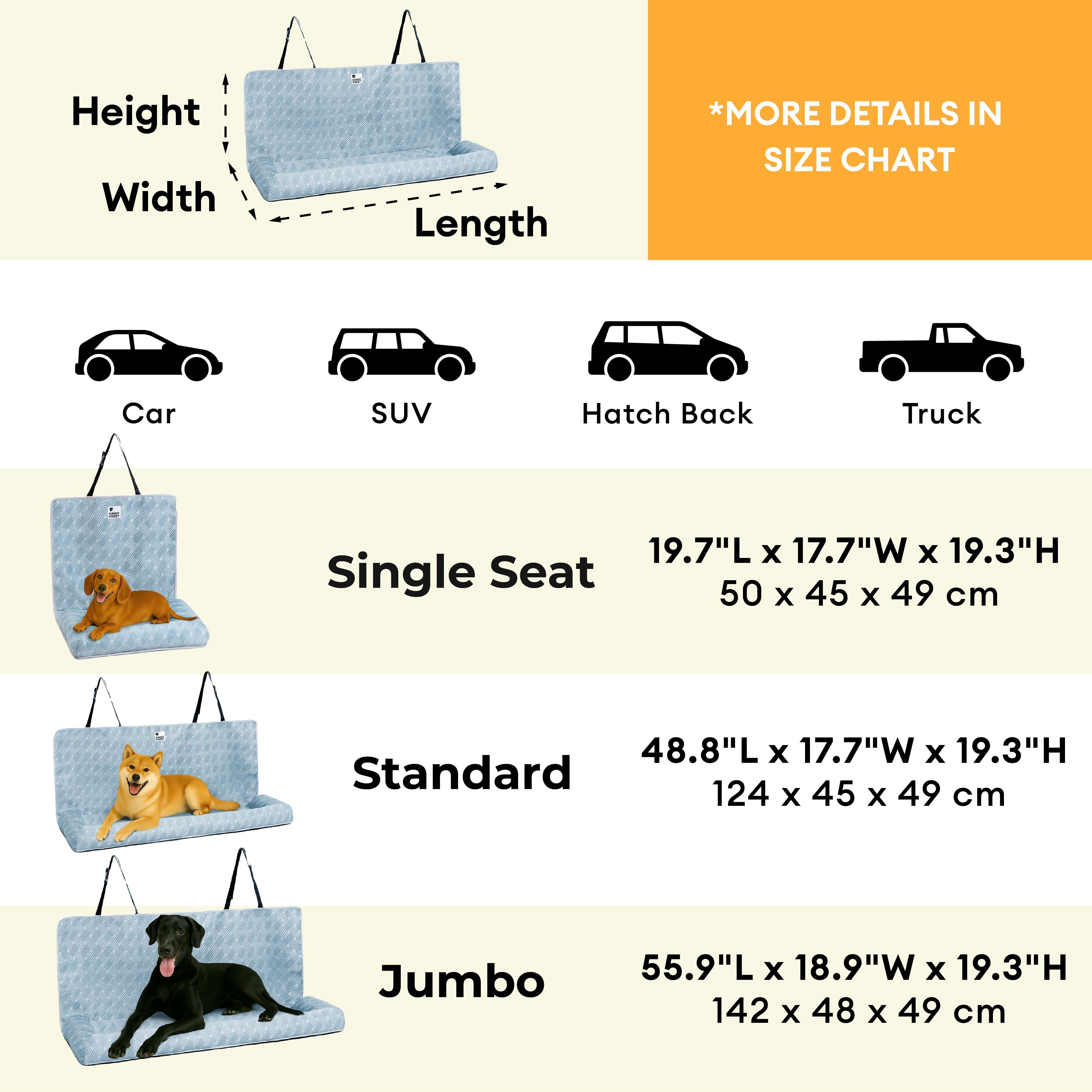 Cooling Travel Bolster Safety Back Seat Large Dog Car Seat Bed - Chill Rover