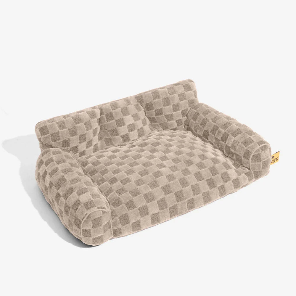 Checkered Fluffy Removable Orthopedic Dog Bolster Bed – CozyNest