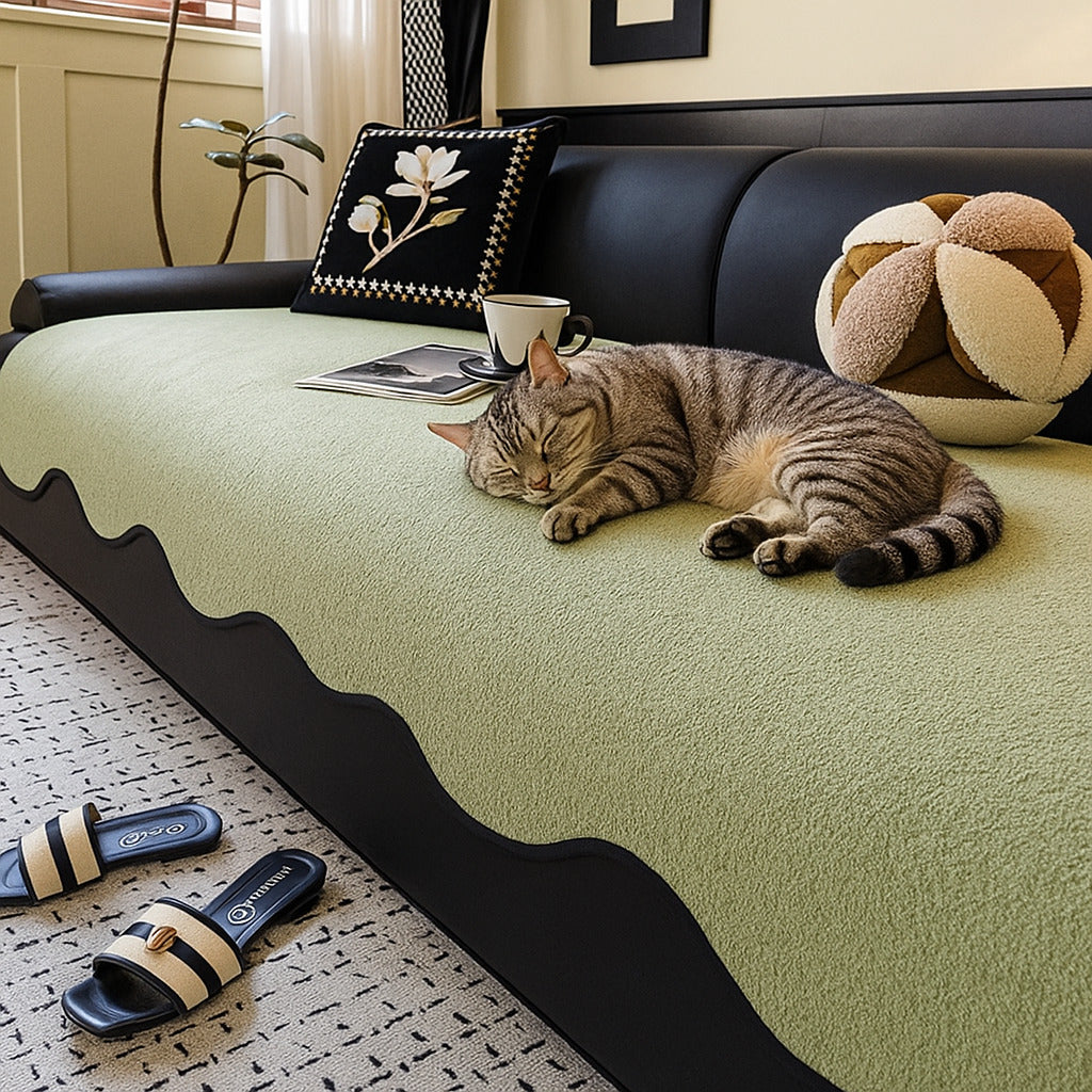 Water-repellent Teddy Fleece Non-Slip Straight Outdoor Couch Cover