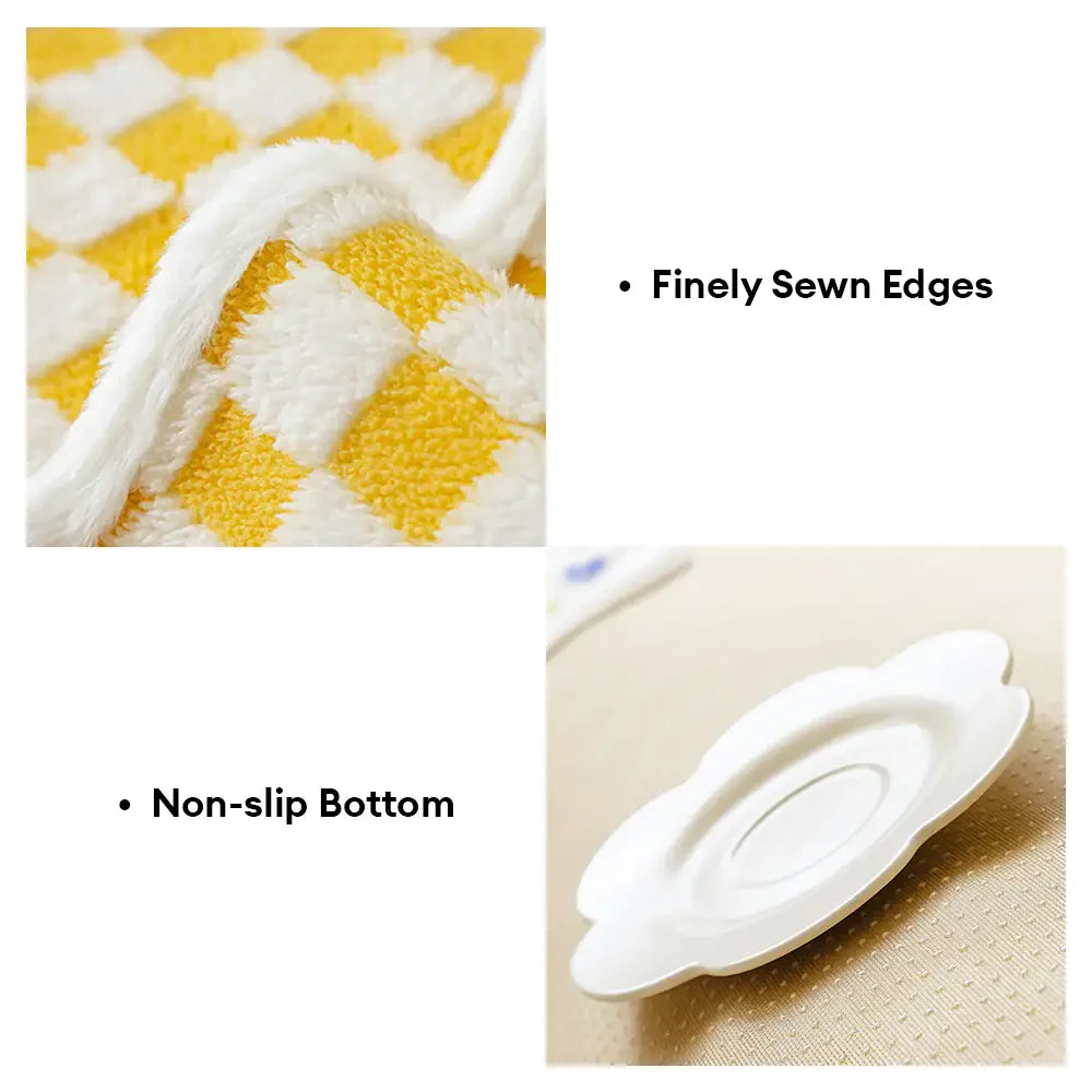 Classic Checkerboard Plush Comfortable Scratch-Resistant Non-Slip Couch Cover