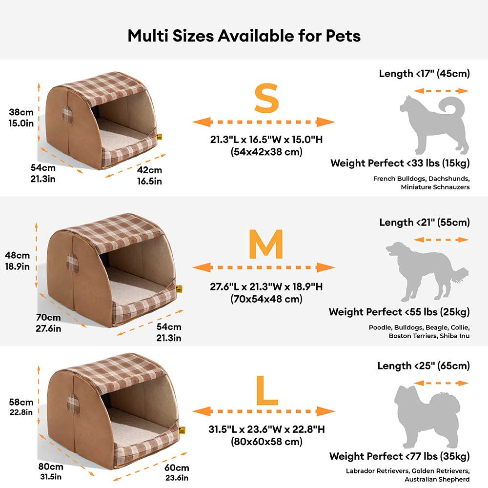 Classical Plaid House Orthopedic Dog Bed - Retreat Cabin