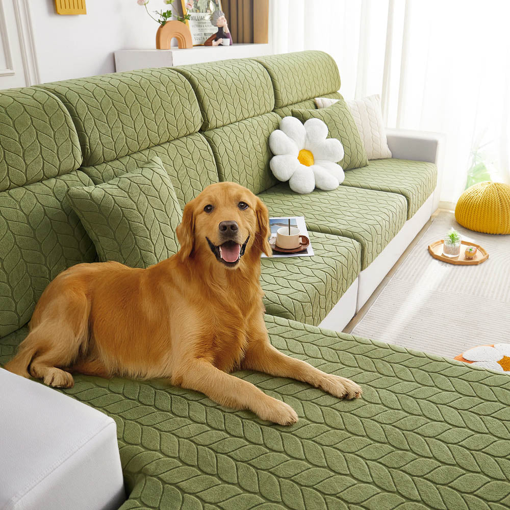 Wheat Leaf Texture All-Season Universal Elastic Full Protection Magic Couch Cover