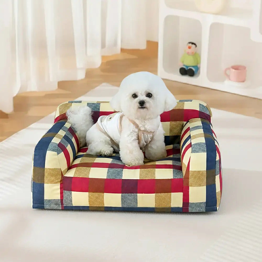 Cotton Canvas Fabric Breathable Scratch-Resistant Dog Sofa Bed