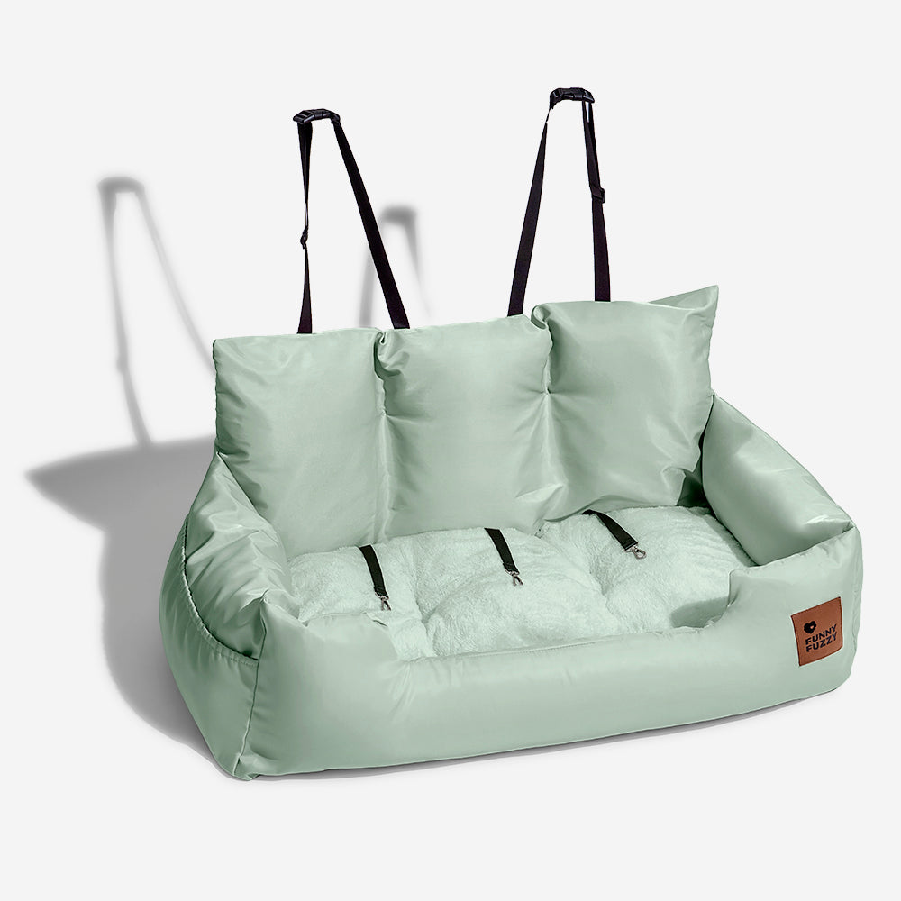 Travel Bolster Safety Medium Large Dog Car Back Seat Bed - FUNNYFUZZY