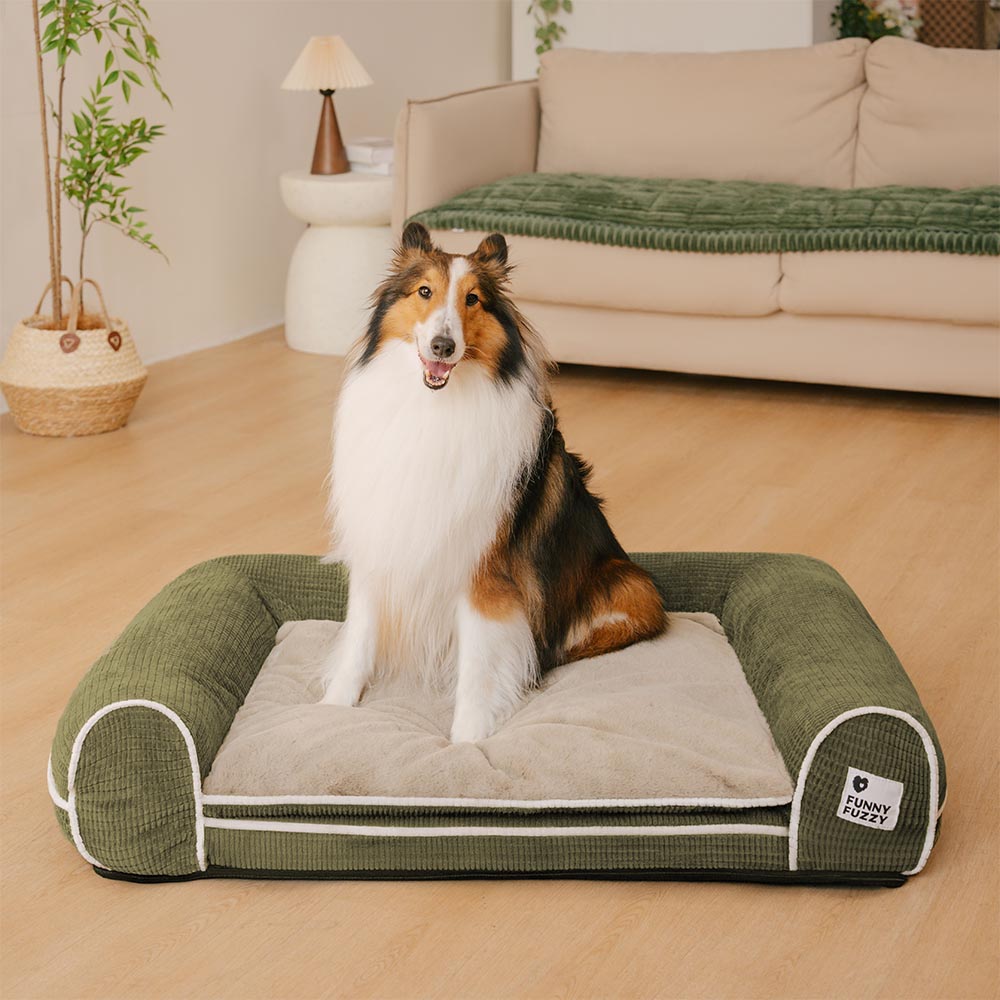 Deluxe Flannel Double-Layer Orthopedic Dog Sofa Bed