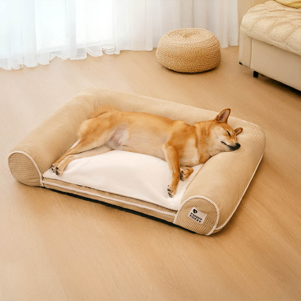 Deluxe Flannel Double-Layer Orthopedic Dog Sofa Bed