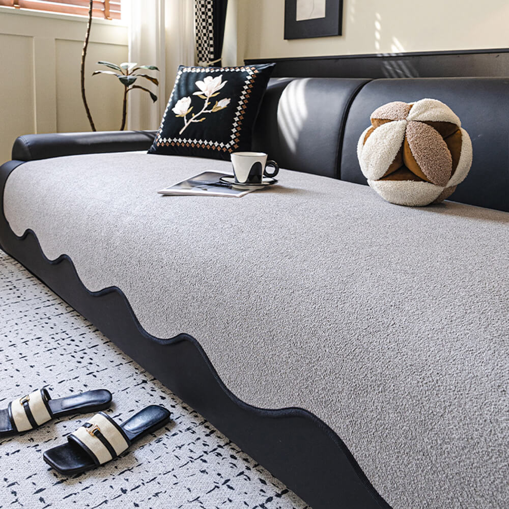 Water-repellent Teddy Fleece Non-Slip Straight Outdoor Couch Cover