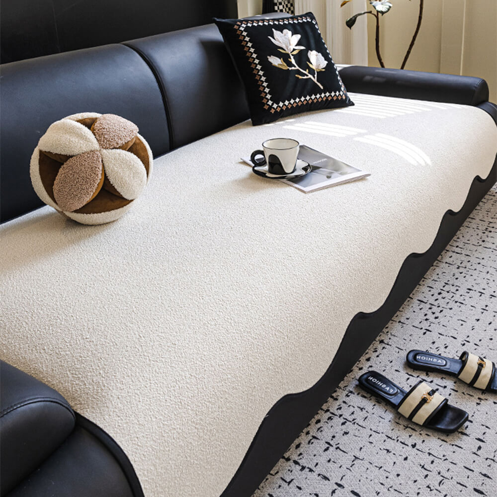Water-repellent Teddy Fleece Non-Slip Straight Outdoor Couch Cover