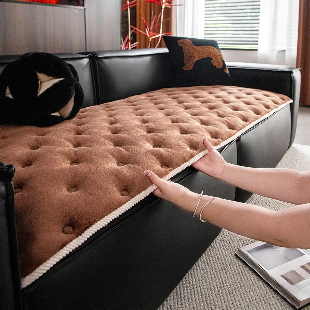 Vintage Leather Sofa Protection Non-Slip Couch Cover