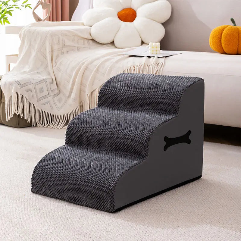 Adjustable Non-Slip Washable Soft Dog Stairs with Gentle Ramp