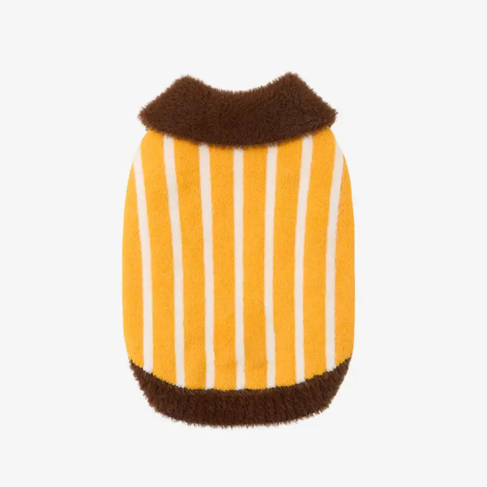 Color Blocked Striped Dachshund Polo Collar Dog Sweater