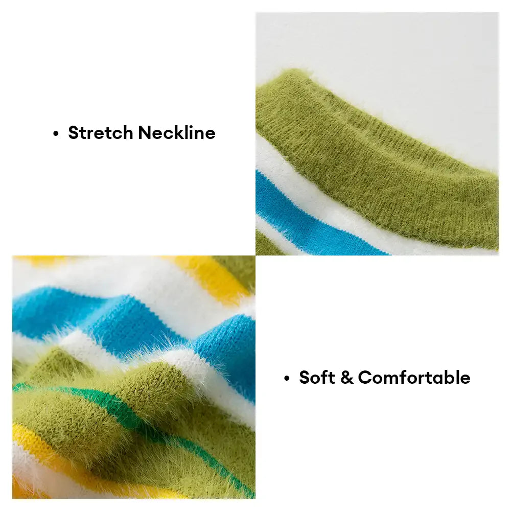 Color Blocked Striped Dog Sweater-Suitable For Large Dogs