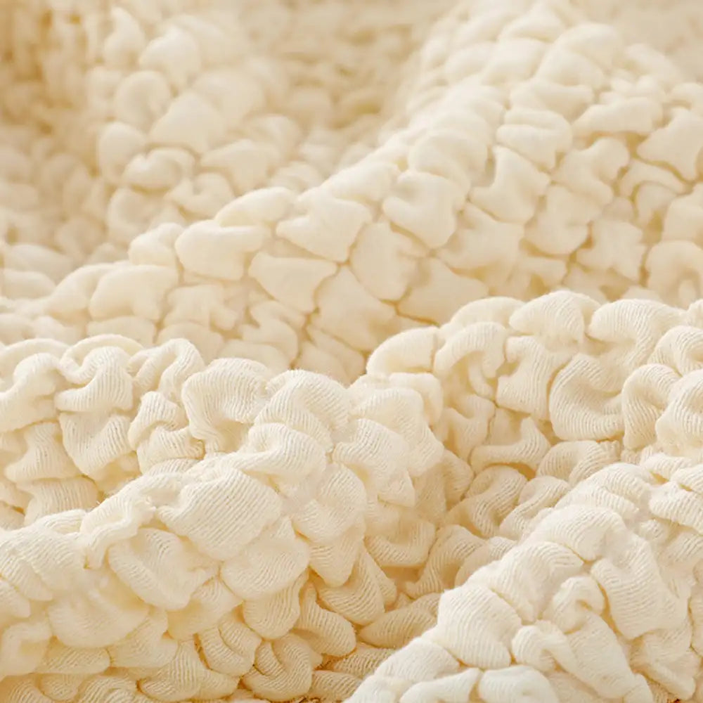 Cream Style Seersucker Breathable Stretchy Full-Coverage Magic Couch Cover