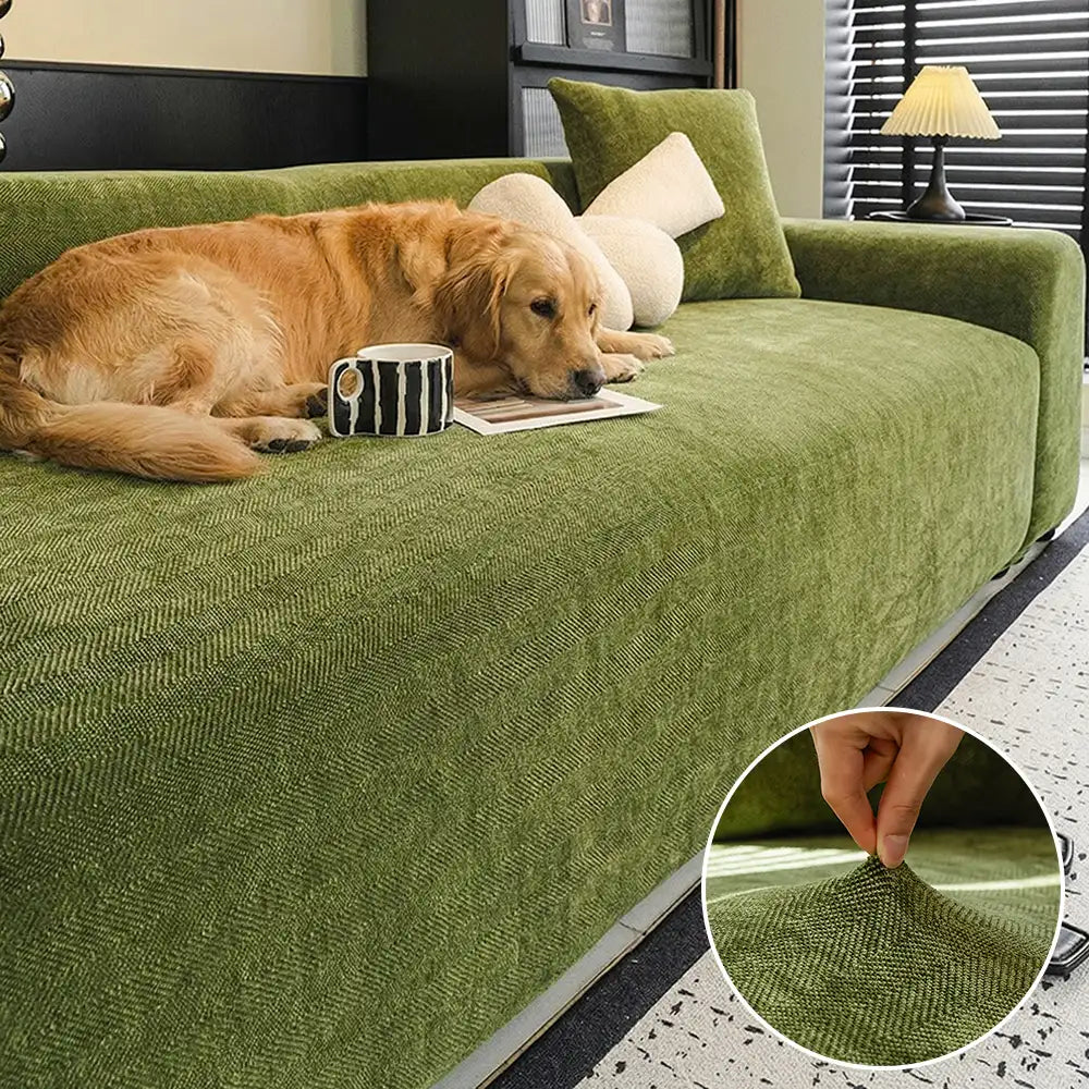 Herringbone Full Coverage Comfortable Scratch-Resistant ArmChair Sofa Protection Couch Cover