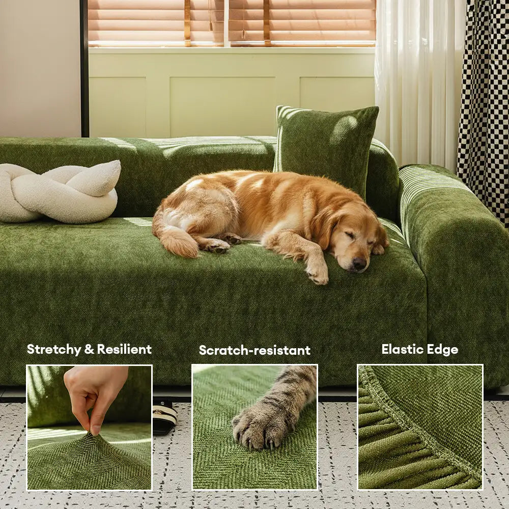 Herringbone Full Coverage Comfortable Scratch-Resistant Sofa Protection Magic Outdoor Couch Cover