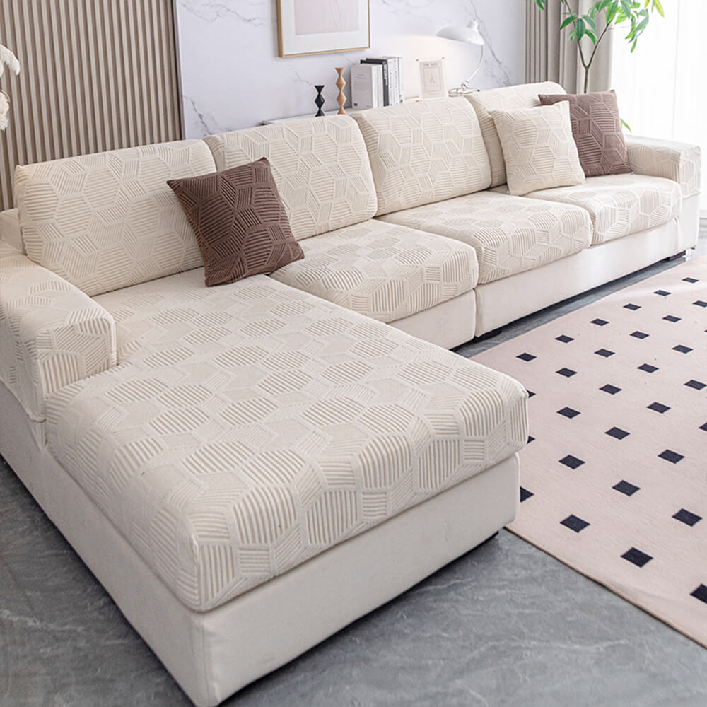 Honeycomb Pattern Water-resistant Stretch Full-Cover Magic Outdoor Couch Cover