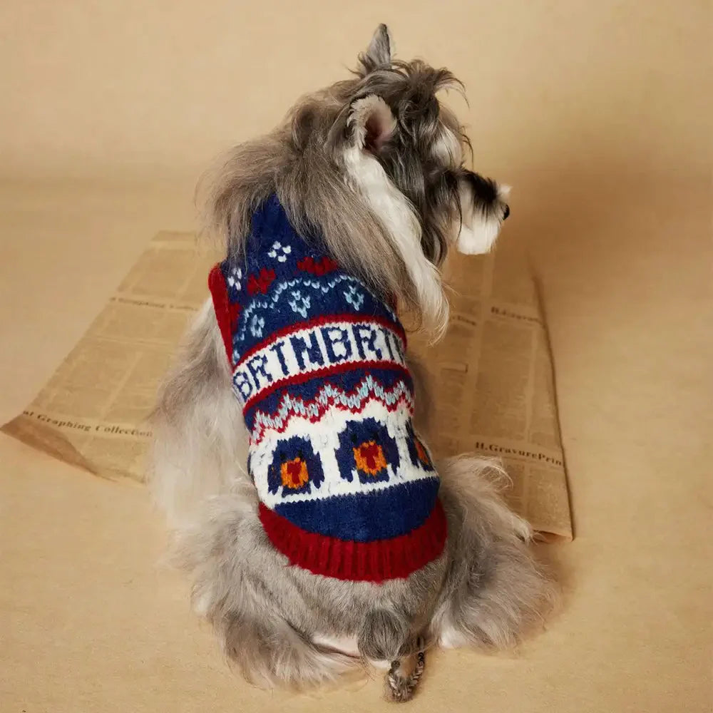 Jacquard Thick-Knit Sleeveless Dog Sweater – Designed for Dachshunds, French Bulldogs & Pugs