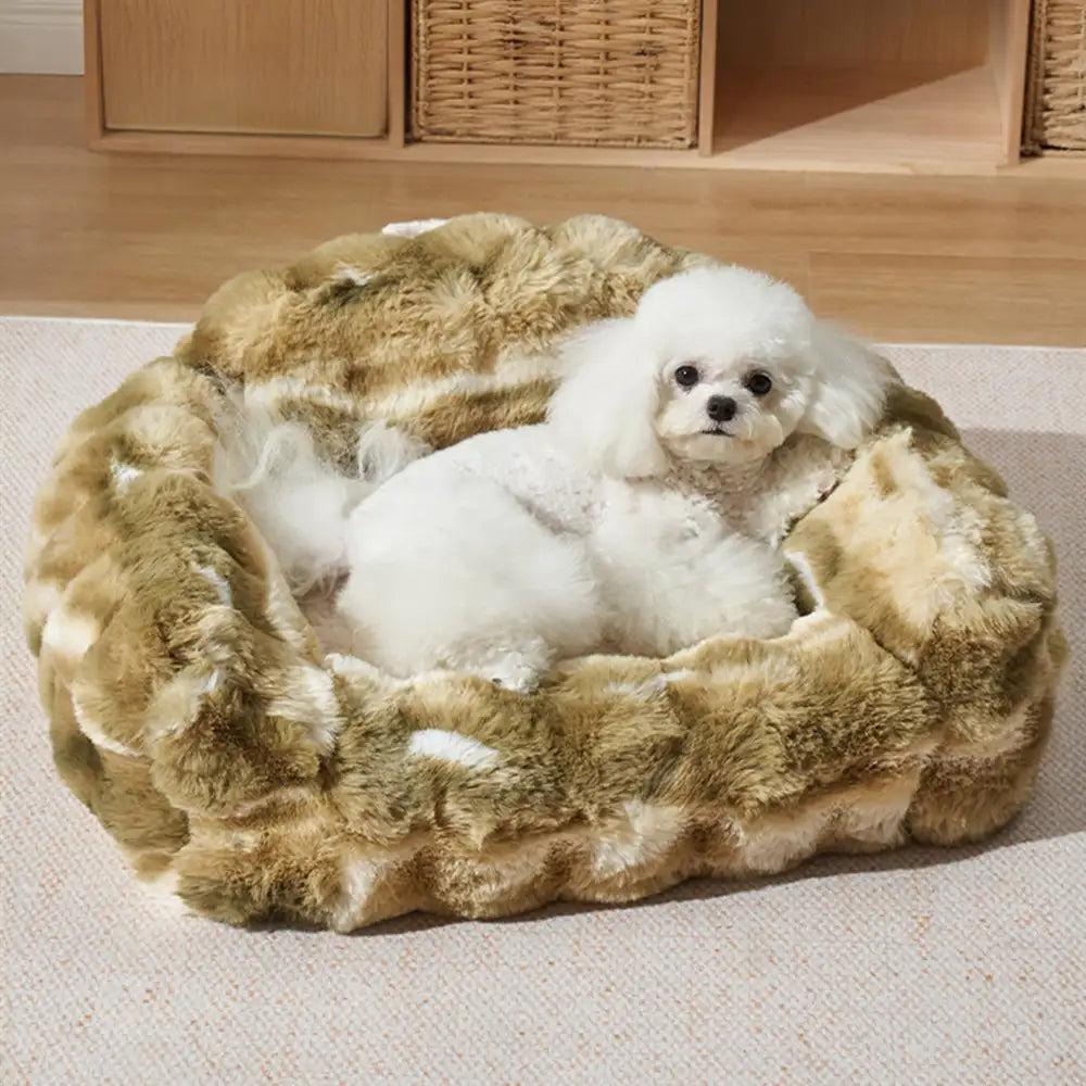 Jungle Secret Tie-Dye Plush Cozy Dog And Cat Sofa Bed