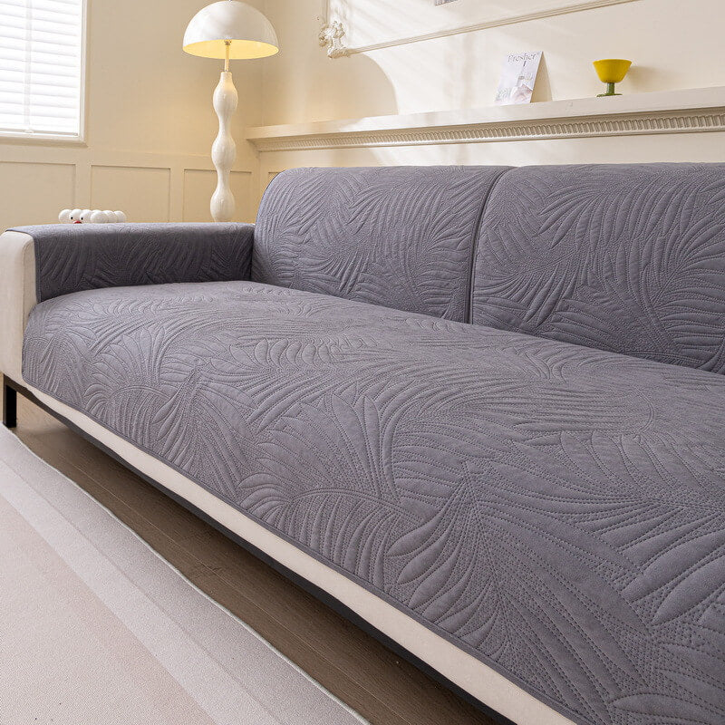 Large Leaf Pattern Water-resistant Sofa Protector Non-Slip Couch Cover
