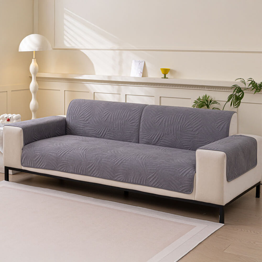 Large Leaf Pattern Water-resistant Sofa Protector Non-Slip Couch Cover