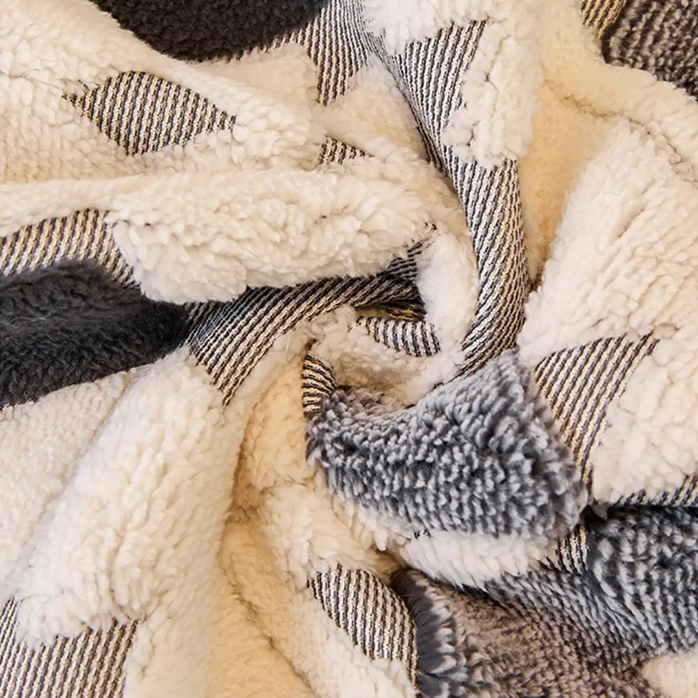 Modern Geometric Thick Plush Anti-Scratch Non-Slip Couch Cover