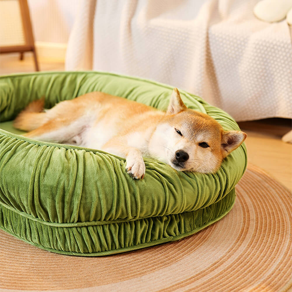 Oval Orthopedic Support Cozy Sleeping Detachable Dog & Cat Bed