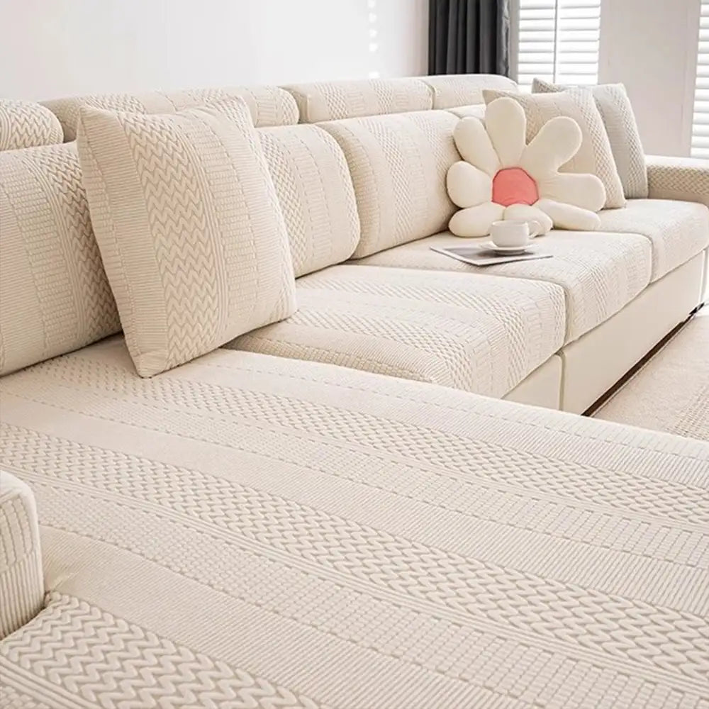 Polar Fleece Soft Antistatic Protection Sofa Stretch Full Wrap Couch Cover