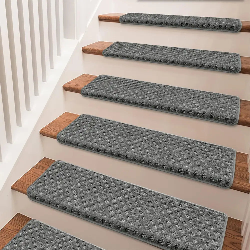 Soft Plush Indoor Stair Protectors Pet Friendly Tape Free Carpet Stair Treads