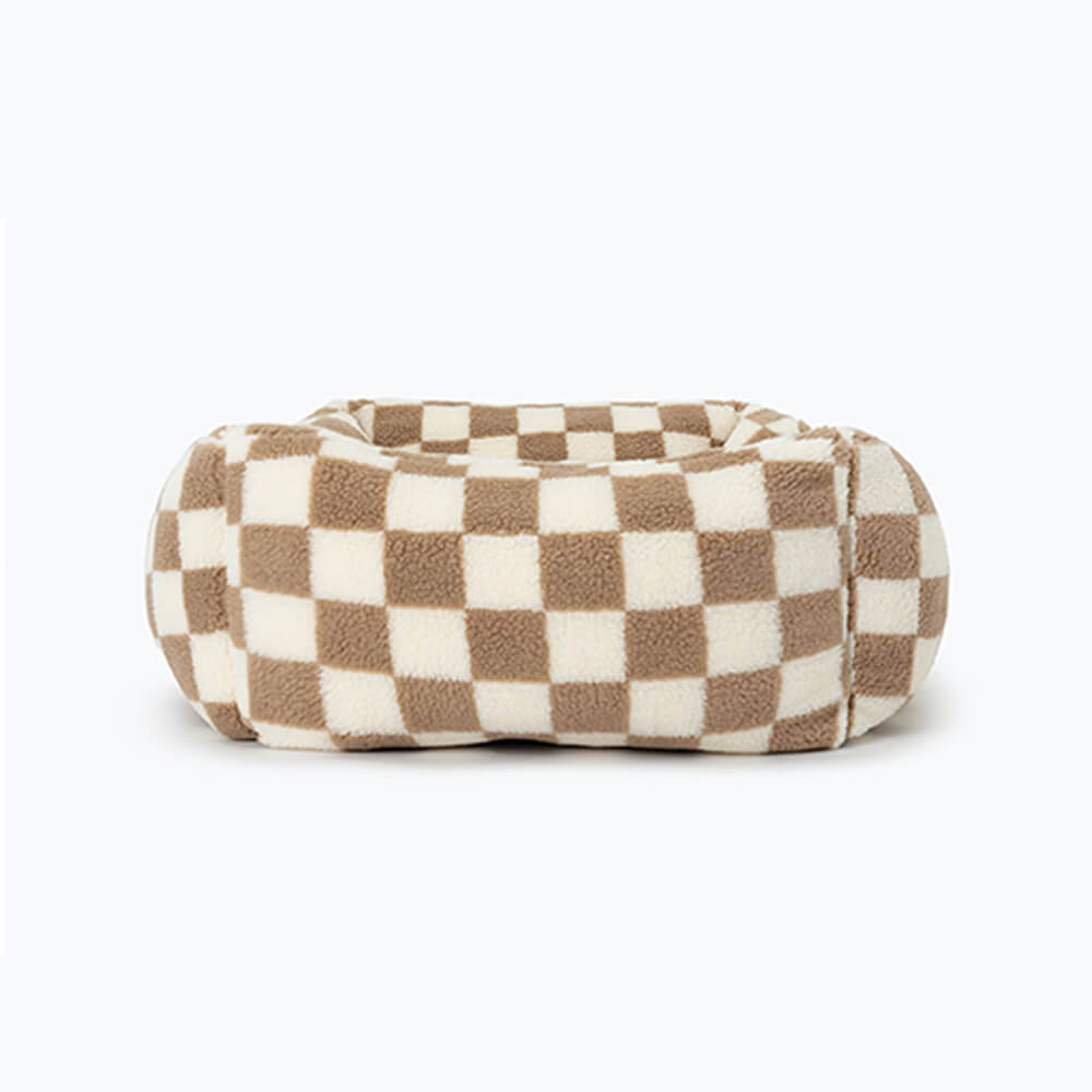 Stylish Checkerboard Warmth Removable Washable Dog Sofa Bed