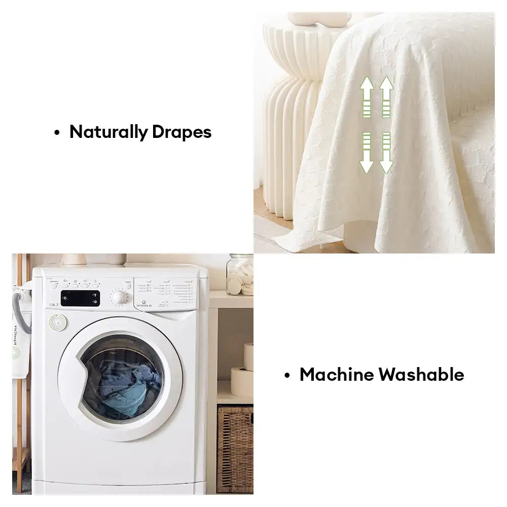 Textured Cooling Ice Silk Skin-Friendly Breathable Sofa Blanket Washable Couch Cover