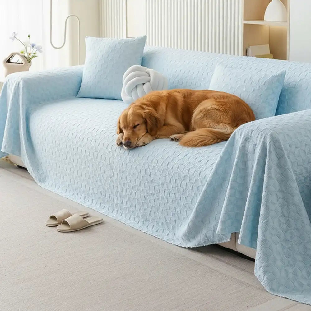 Textured Cooling Ice Silk Skin-Friendly Breathable Sofa Blanket Washable Couch Cover