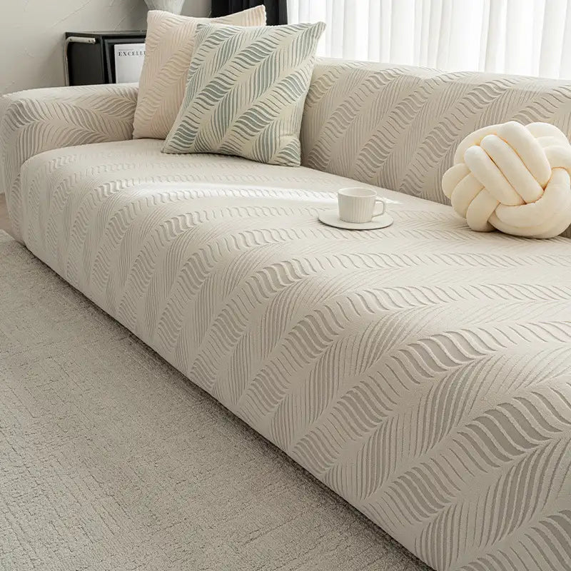 Thick Polar Fleece Jacquard Anti-Scratch Stretch Couch Cover