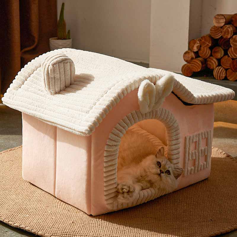 House Design Semi-Enclosed Cat Bed - FUNNYFUZZY