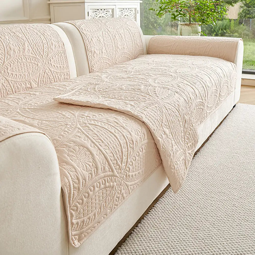 Water-Repellent Brushed Fabric All-Season Breathable Non-Slip Couch Cover