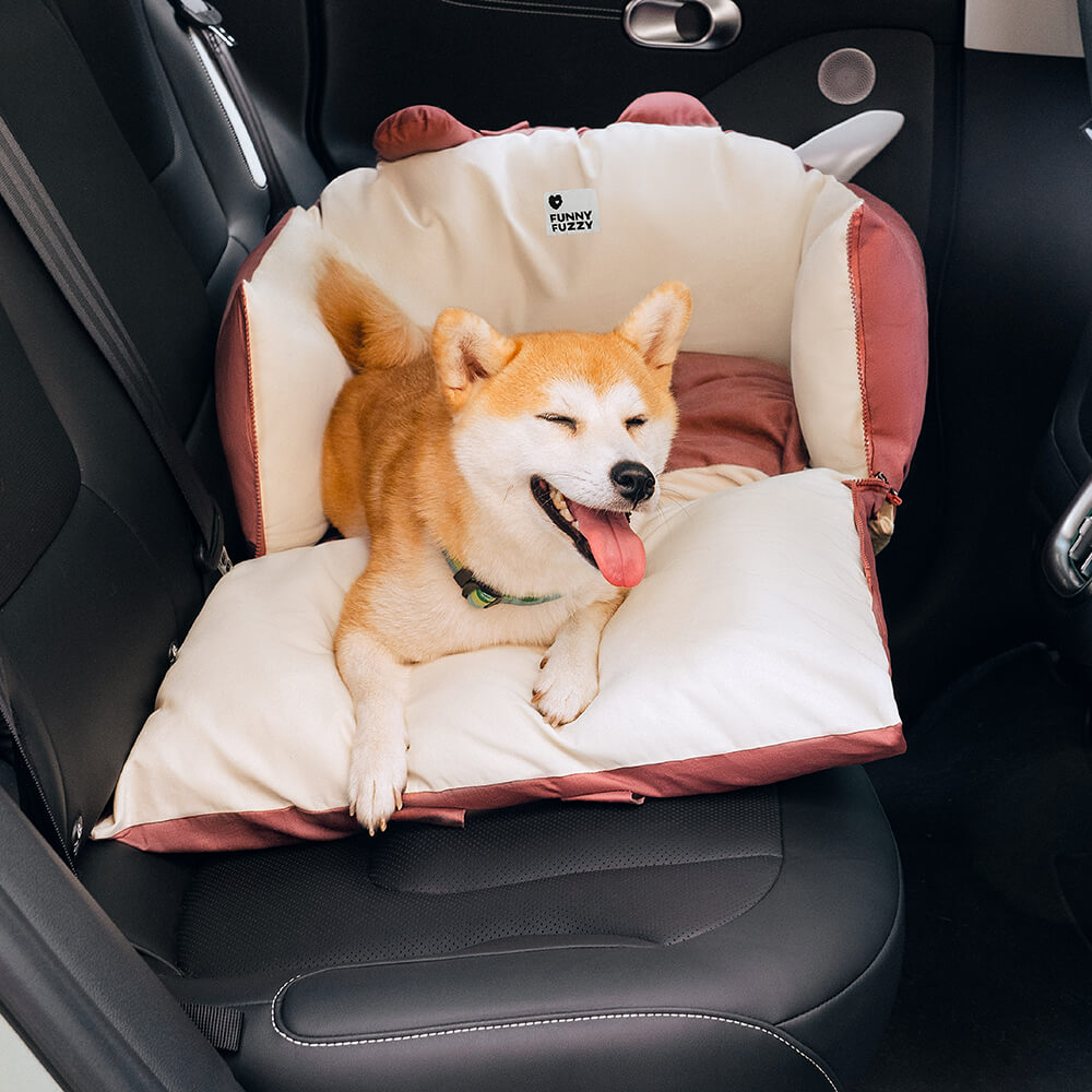 Bear Ears Pet Car Safety Bed Dog Car Seat Bed - FUNNYFUZZY