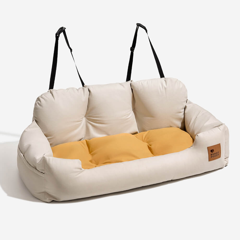 Travel Bolster Safety Medium Large Dog Car Back Seat Bed - FUNNYFUZZY