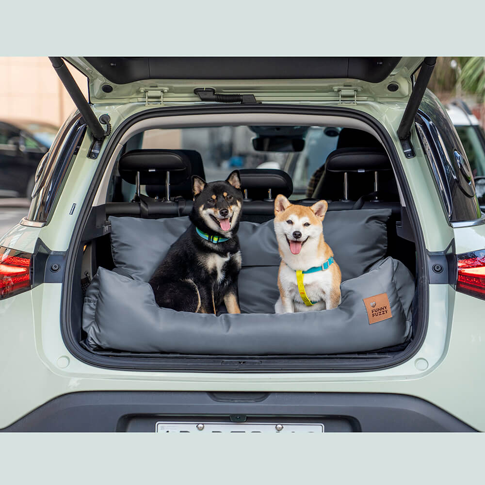 Travel Bolster Safety Medium Large Dog Car Back Seat Bed - FUNNYFUZZY