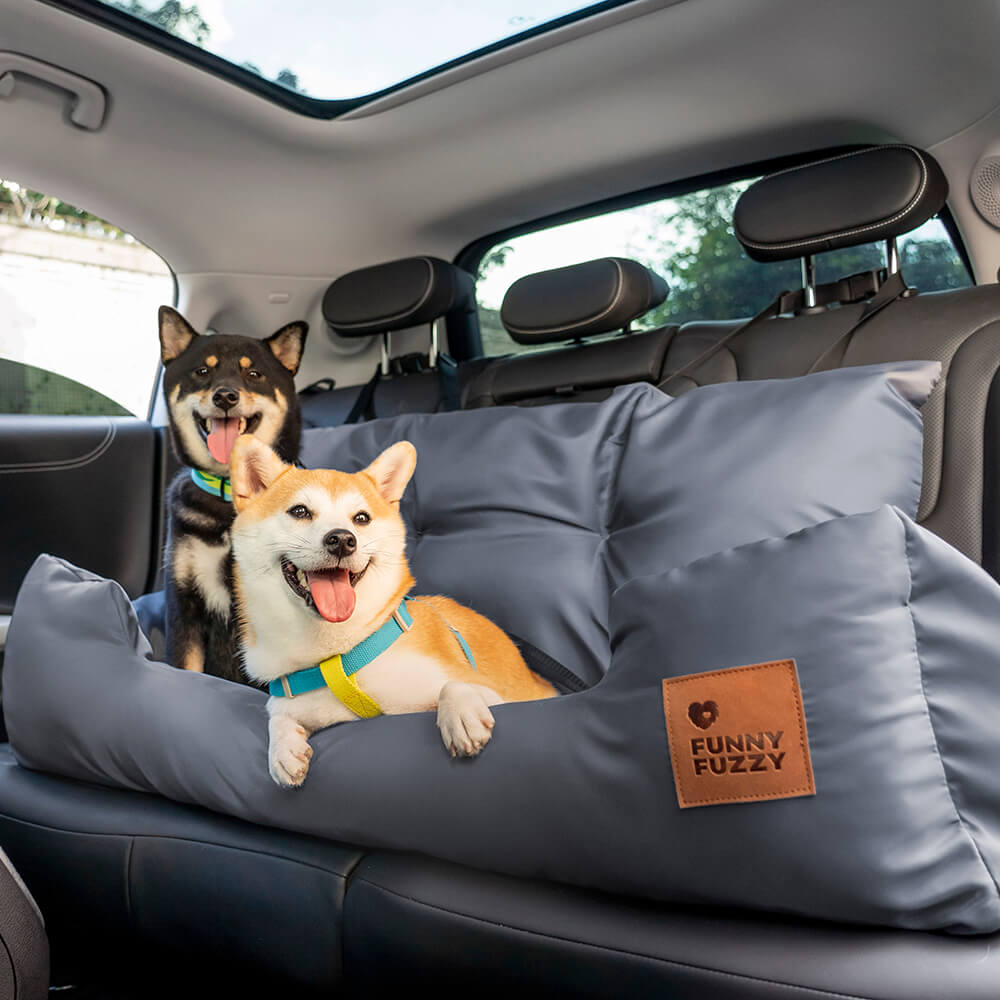 Travel Bolster Safety Medium Large Dog Car Back Seat Bed - FUNNYFUZZY