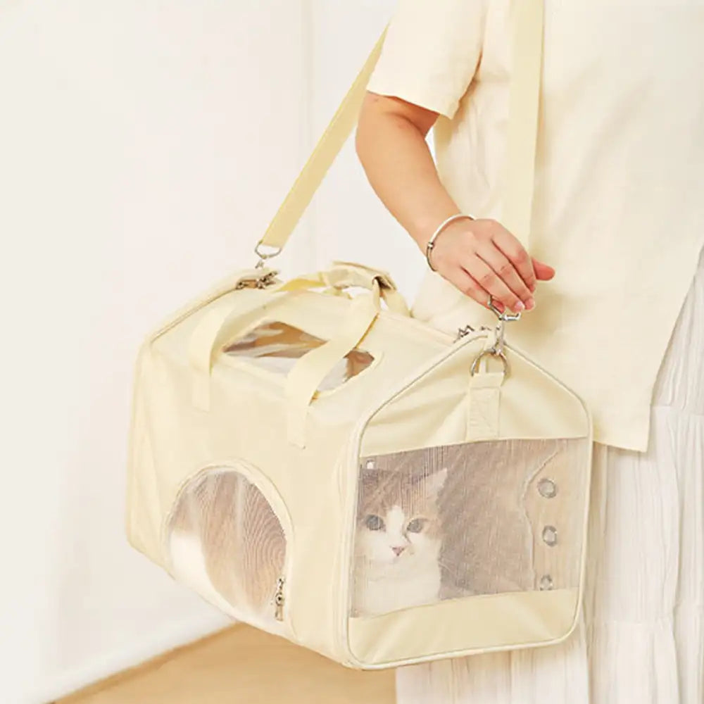 House-Shaped Breathable Foldable Large Capacity Multi-Functional Cat Carrier Bag