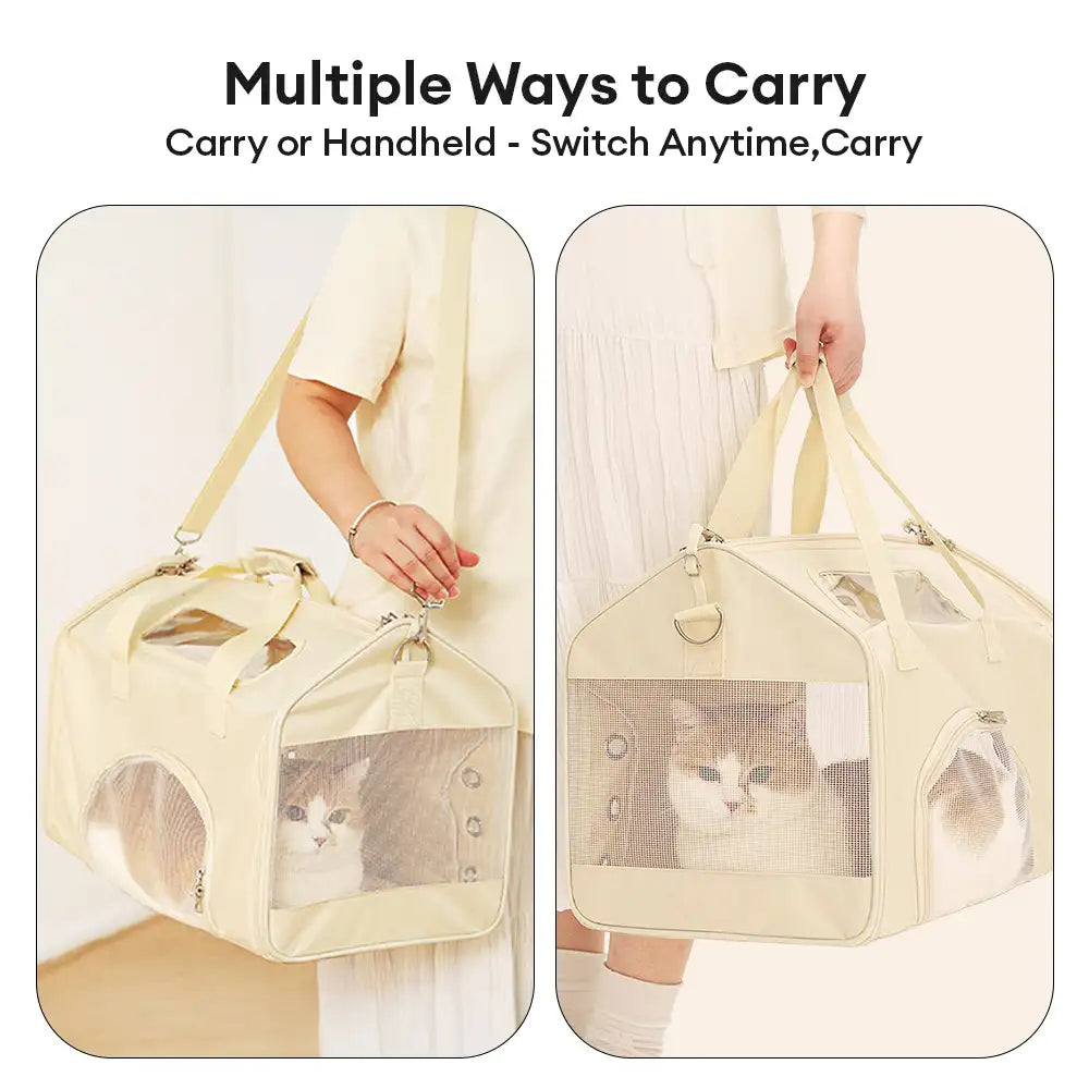 House-Shaped Breathable Foldable Large Capacity Multi-Functional Cat Carrier Bag