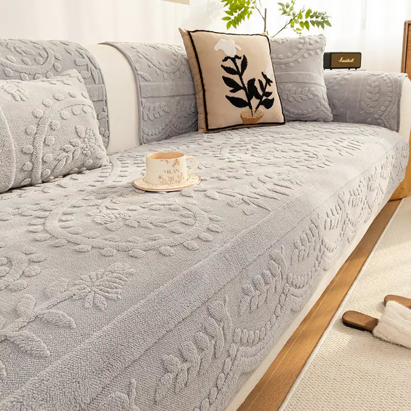 Jacquard Plush Comfortable Scratch-Resistant Non-Slip Couch Cover