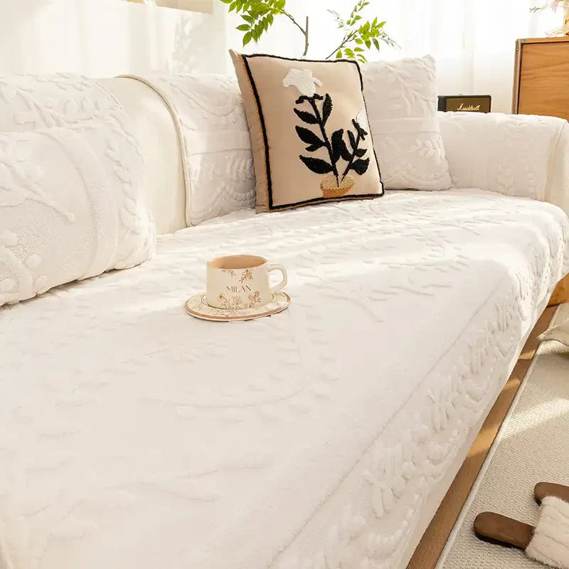 Jacquard Plush Comfortable Scratch-Resistant Non-Slip Couch Cover