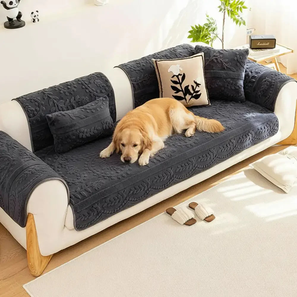 Jacquard Plush Comfortable Scratch-Resistant Non-Slip Couch Cover